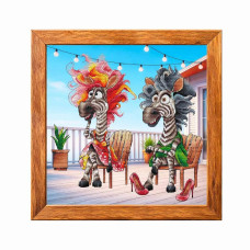 VMC_1029_R Voloshka Набір для вишивки рахунковим хрестиком - Зебри в шоці 24x25 см, рівномірка 32 ct (канва з фоном)