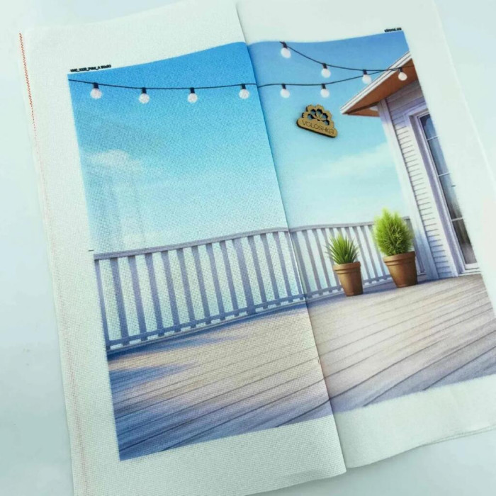 VMC_1029_R Voloshka Набір для вишивки рахунковим хрестиком - Зебри в шоці 24x25 см, рівномірка 32 ct (канва з фоном)