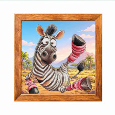 VMC_1030_R Voloshka Набір для вишивки рахунковим хрестиком - Зебра і йога 2 24x25 см, рівномірка 32 ct (канва з фоном)