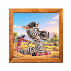 VMC_1031 Voloshka Набір для вишивки рахунковим хрестиком - Зебра і йога 2 24x25 см, Aida 16 (канва з фоном)