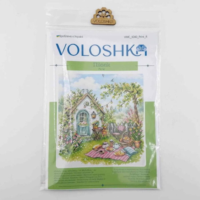 VMC_1040_Print_A Voloshka Набір для вишивки рахунковим хрестиком - Пікнік 24,6x24 см, Aida 16 (канва з фоном)