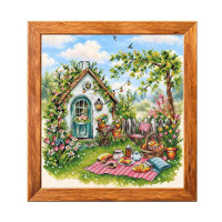 VMC_1040_Print_R Voloshka Набір для вишивки рахунковим хрестиком - Пікнік 24,6x24 см, рівномірка 32 ct (канва з фоном)