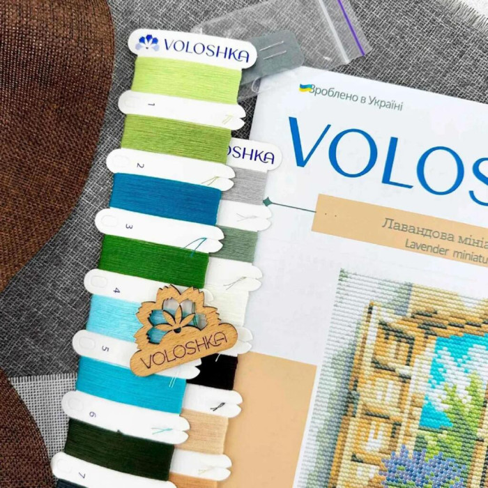 VMC_1049_Print_A Voloshka Набір для вишивки рахунковим хрестиком - Лавандова мініатюра 8,5x14 см, Aida 16 (канва з фоном)