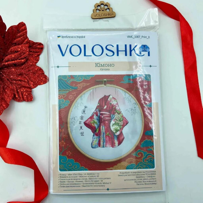 VМС_1007_Print_R Voloshka Набір для вишивки рахунковим хрестиком - Кімоно 21x22 см, рівномірка 32 ct (канва з фоном) VМС_1007_Print_R Voloshka Набір для вишивки рахунковим хрестиком - Кімоно 21x22 см, рівномірка 32 ct (канва з фоном)