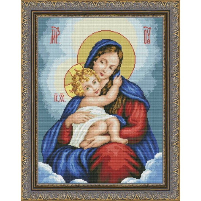 VN-206 Ікона Діва Марія. 24х32 см. Olanta. Набір для вишивки хрестиком на Aida 18