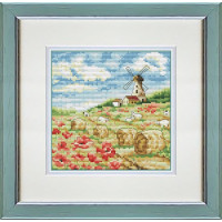 VN-268 Olanta Набір для вишивки рахунковим хрестиком - Літо в селі 13x13 см, Aida 16