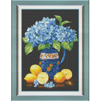 VN-270 Olanta Набір для вишивки рахунковим хрестиком - Гортензії з лимонами 24x34 см, Aida 16