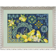 VN-272 Olanta Набір для вишивки рахунковим хрестиком - Канарейки в лимонах 30x22 см, Aida 16