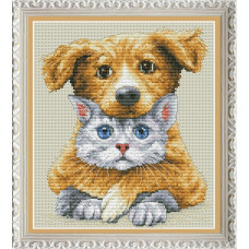 VN-273 Olanta Набір для вишивки рахунковим хрестиком - Друзі 17x20 см, Aida 16