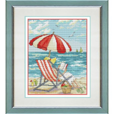 VN-278 Olanta Набір для вишивки рахунковим хрестиком - Відпочинок біля моря 14x18 см, Aida 16