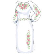 ВПЖ-10 Бд Жіноче плаття, домоткане полотно (білий). Княгиня Ольга. Заготовка для вишивки бісером