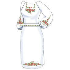 ВПЖ-15 Бд Жіноче плаття, домоткане полотно (білий). Княгиня Ольга. Заготовка для вишивки бісером
