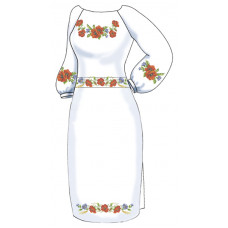ВПЖ-47 Бд Жіноче плаття, домоткане полотно (білий). Княгиня Ольга. Заготовка для вишивки бісером