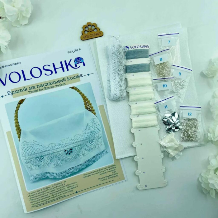 VRM_004_R Voloshka Набір для вишивки рахунковим хрестиком, бісером та бусинами - Рушник великодній 34x50 см (рівномірка 32 ct)