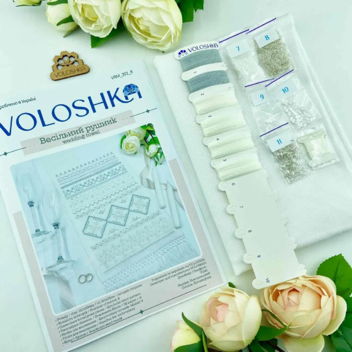 VRM_201_R Voloshka Набір для вишивки рахунковим хрестиком, бісером та бусинами - Рушник весільний 25x150 см (рівномірка 32 ct)