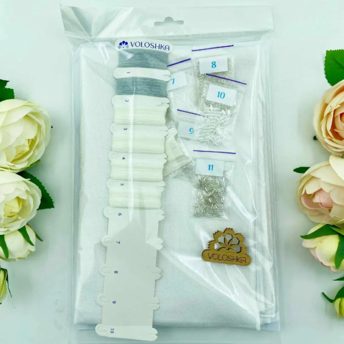 VRM_201_R Voloshka Набір для вишивки рахунковим хрестиком, бісером та бусинами - Рушник весільний 25x150 см (рівномірка 32 ct)