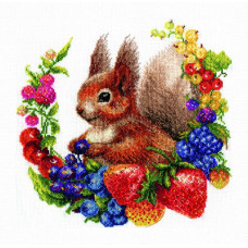 ВТ-262 Crystal Art Набір для вишивки хрестиком - Ягідна мелодія 25x25 см, Aida 16