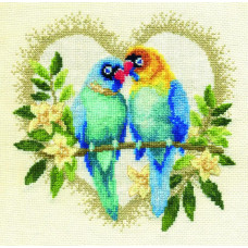 ВТ-269 Crystal Art Набір для вишивки рахунковим хрестиком - Нерозлучники.Разом назавжди 20,5x20,5 см, Aida16