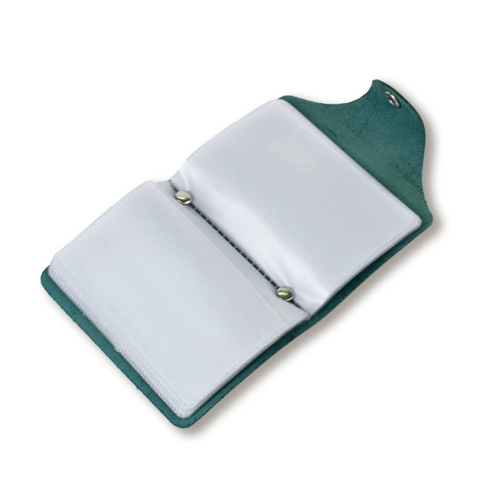 VZB10 Babylon Візитниця базова 9x10x2 см зелена, шкіра