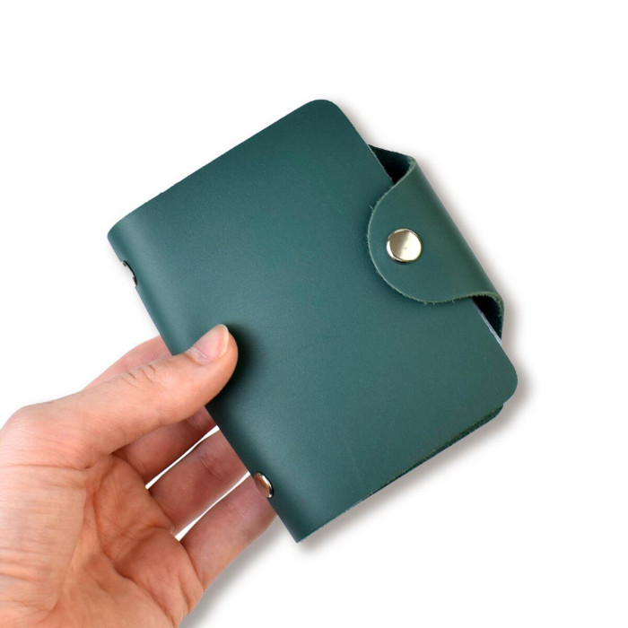 VZB10 Babylon Візитниця базова 9x10x2 см зелена, шкіра
