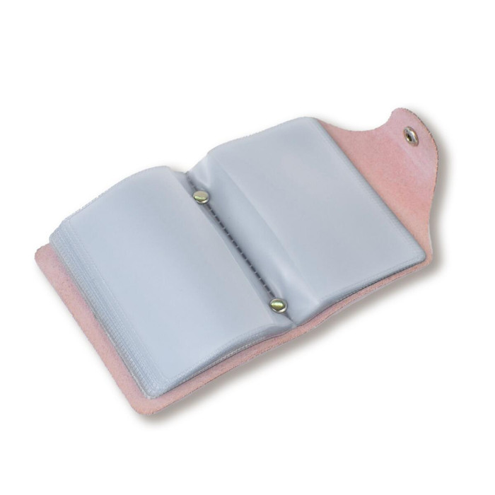 VZB12 Babylon Візитниця базова 9x10x2 см рожева, шкіра