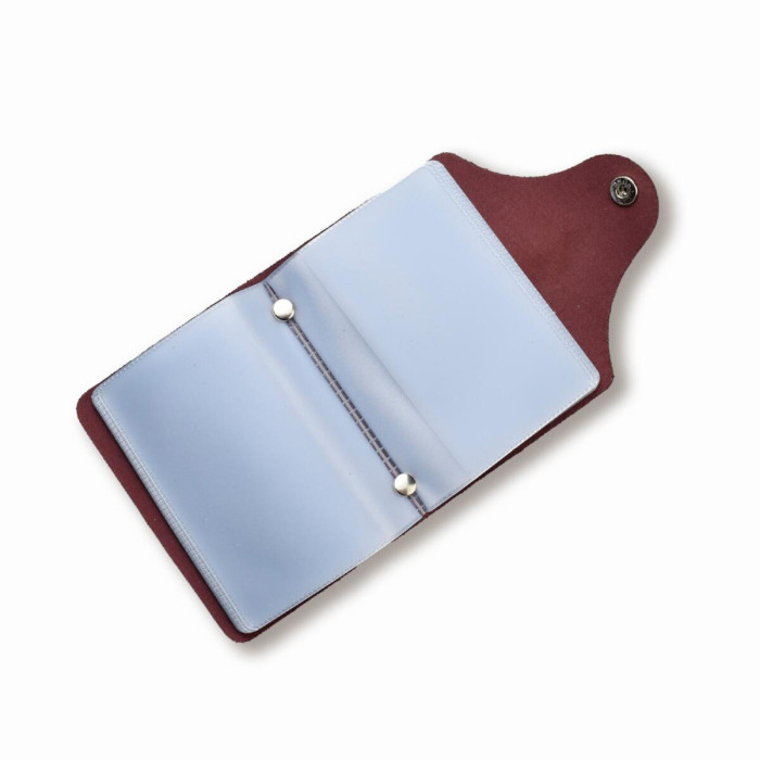 VZB6 Babylon Візитниця базова 9x10x2 см бордова, шкіра