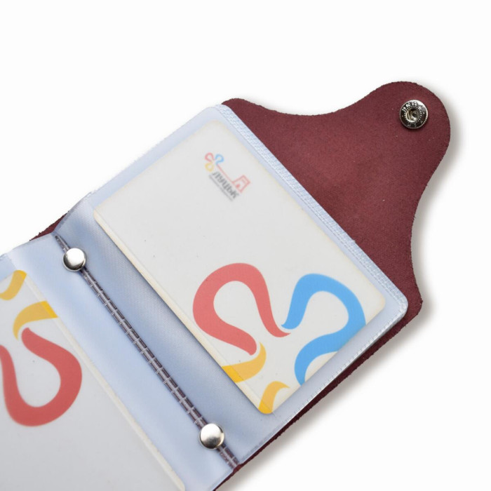 VZB6 Babylon Візитниця базова 9x10x2 см бордова, шкіра