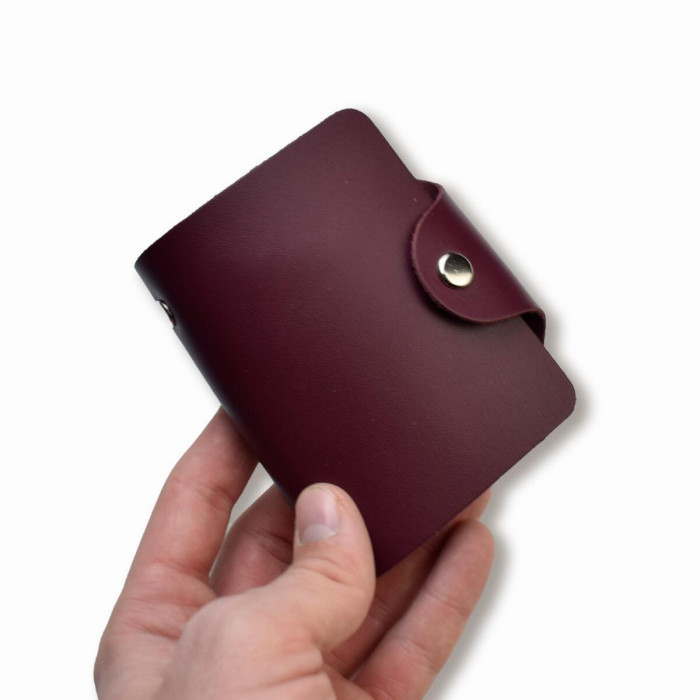 VZB6 Babylon Візитниця базова 9x10x2 см бордова, шкіра