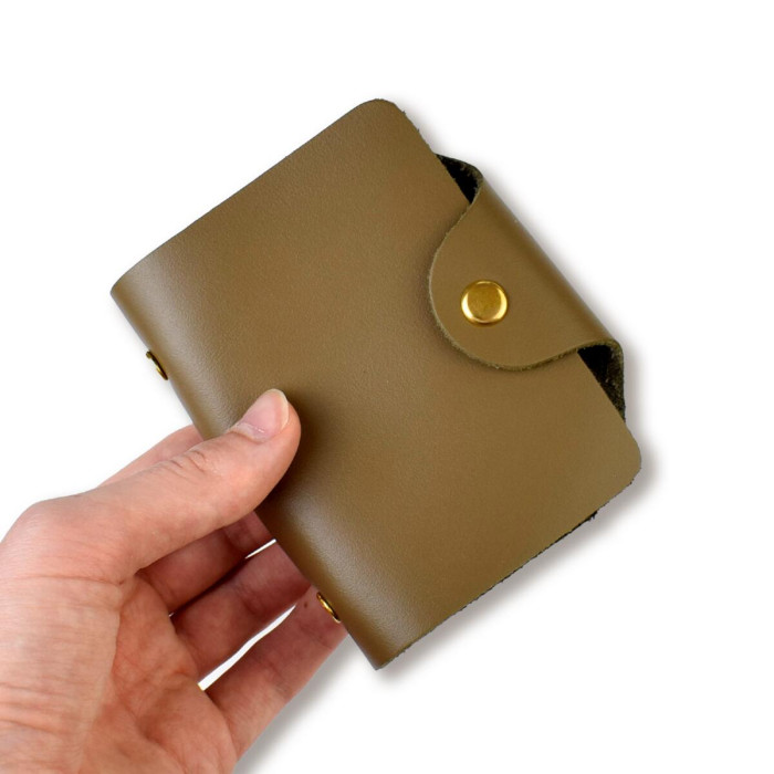 VZB9 Babylon Візитниця базова 9x10x2 см хакі, шкіра