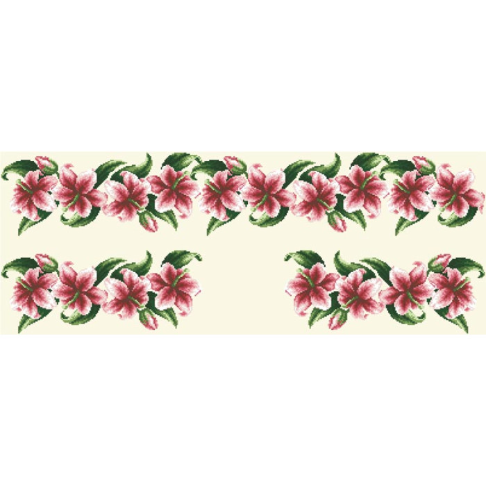 ВЖ002аМнннн Барвиста вишиванка Заготовка для вишивки - Вставка для жіночої вишиванки Лілеї р.42-54 атлас, бежевий