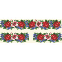 ВЖ003аМнннн Барвиста вишиванка Заготовка для вишивки - Вставка для жіночої вишиванки Лілеї, троянди, незабудки р.42-54 атлас, бежевий