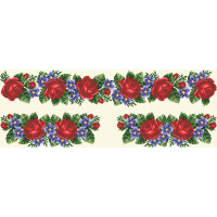 ВЖ005аМнннн Барвиста вишиванка Заготовка для вишивки - Вставка для жіночої вишиванки Троянди, незабудки р.42-54 атлас, бежевий