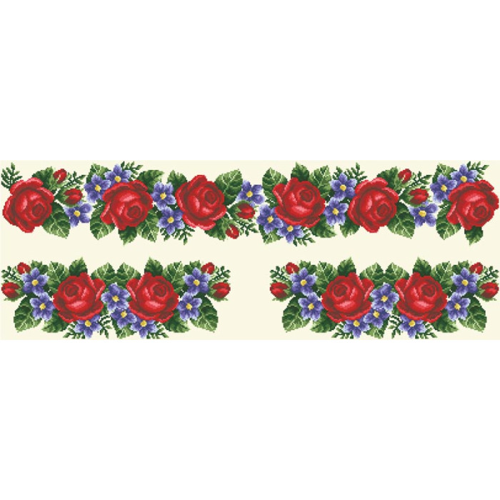 ВЖ005аМнннн Барвиста вишиванка Заготовка для вишивки - Вставка для жіночої вишиванки Троянди, незабудки р.42-54 атлас, бежевий