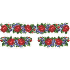 ВЖ005шБнннн Барвиста вишиванка Заготовка для вишивки - Вставка для жіночої вишиванки Троянди, незабудки р.42-54 шовк, білий