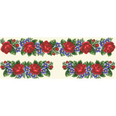 ВЖ005шМнннн Барвиста вишиванка Заготовка для вишивки - Вставка для жіночої вишиванки Троянди, незабудки р.42-54 шовк, бежевий