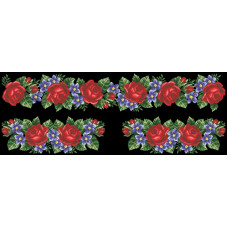 ВЖ502пЧнннн Барвиста вишиванка Заготовка для вишивки - Вставка для жіночої вишиванки Троянди, незабудки р.42-54 габардин, чорний