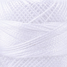 White Муліне Art. 87 Pearl Cotton Luca-S, бавовна, 10 г, 80 м, колір білий