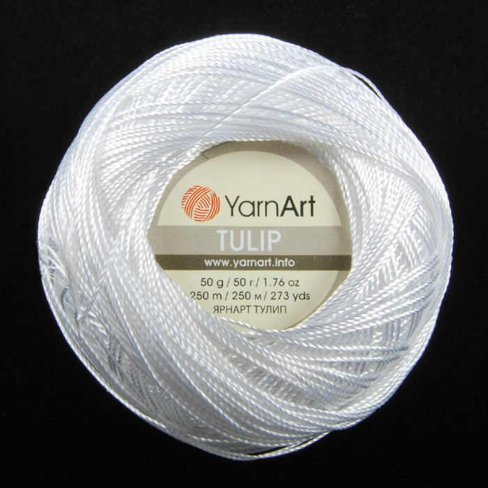 401 white Пряжа Tulip 50гр - 250м (Білий) YarnArt