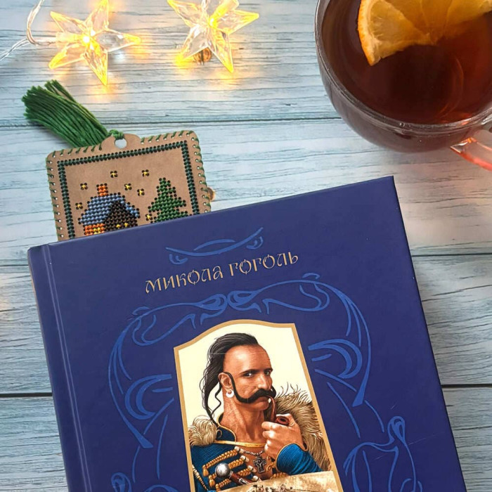 WLZ-010 Wonderland Crafts Набір для вишивки итками на крафтовому картоні - Закладка Новорічна машинка, 6,5x20 см