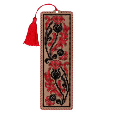 WLZ-014 Wonderland Crafts Набір для вишивки итками на крафтовому картоні - Закладка Чортополох, 6,5x20 см