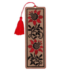 WLZ-015 Wonderland Crafts Набір для вишивки итками на крафтовому картоні - Закладка Гербери, 6,5x20 см