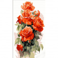WW215 Трепетні троянди, 50х25 см. Strateg. Картина за номерами (Стратег)