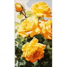 WW216 Жовті троянди, 50х25 см. Strateg. Картина за номерами (Стратег)