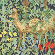 XAC17 Bothy Threads Набір для вишивки хрестиком - Олені в зелені Greenery Deer 31x31 см, Aida 14