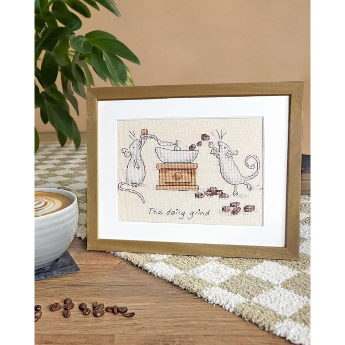 XAJ30 Bothy Threads Набір для вишивки хрестиком - Щоденна рутина The daily grind 12x19 см, Aida 14