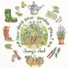 XAL13 Bothy Threads Набір для вишивки хрестиком - Як росте ваш сад? How Does Your Garden Grow? 26x26 см, Aida 14