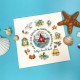 XAL14 Bothy Threads Набір для вишивки хрестиком - Біля моря Beside The Seaside 26x26 см, Aida 14