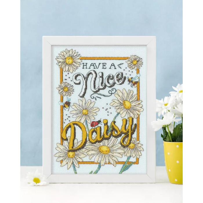 XAS1 Bothy Threads Набір для вишивки хрестиком - Гарна ромашка Nice Daisy 17х23 см , Aida 14