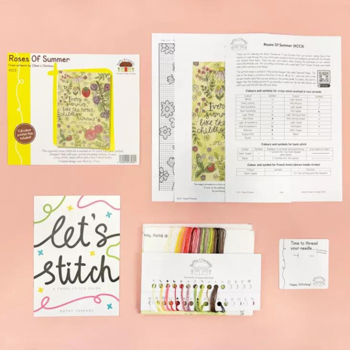 XCC3 Bothy Threads Набір для вишивки хрестиком - Троянди літа Roses Of Summer 18x27 см, Aida 14