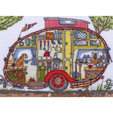 XCT21 Bothy Threads Набір для вишивки хрестиком - Вінтажний караван Vintage Caravan 26x36 см, Aida 16